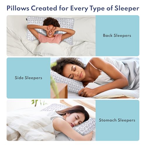 Image of BLISSY 100% Adjustable Memory Foam Pillow with Cooling Technology (King Size) - Oeko-TEX & CertiPUR-US - Cooling Memory Foam Neck & Body Bed Pillow for Stomach, Side & Back Sleeping (Crescent)