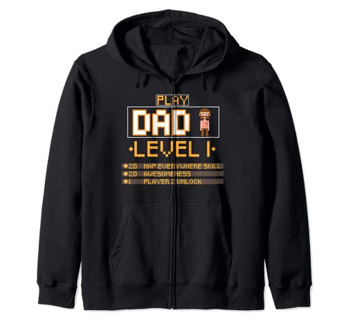 Divertida camiseta de nivel 1 para papá Sudadera con Capucha