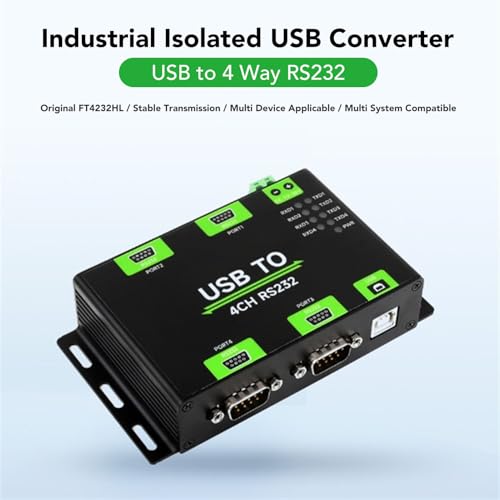 Industriell USB till RS232 Isolerad Adapter med FT4232HL Chip