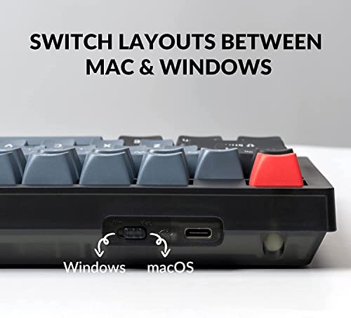 Image of Keychron V6 Wired Custom Mechanical Keyboard, Full-Size QMK /VIA Programmable with Hot-swappable Keychron K Pro Brown Switch Compatible for Mac Windows Linux (Frosted Black-Translucent)