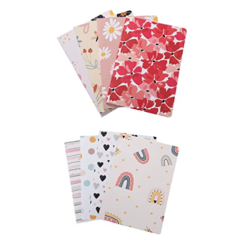 Image of Papboo A5 Handy, Easy to Carry Unruled, Plain Cute Abstract & Floral 2 Sets of 4 for doodling, Writing, Notes, Notebooks -Matte Finished - Journal Diary, Gift.(60 * 8= 480 80 GSM Pages)