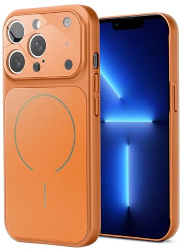 Image of SHINESTAR Premium Luxury Case Compatible with iPhone 13 Pro | Protective Back Cover with Camera Lens Safety | Wireless Charging Support | Slim Fit Durable Design | Enhanced Grip Protection Orange