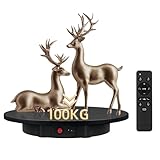 Mcbazel Plato giratorio eléctrico de 360 °, 42 cm, placa de fotografía profesional, placa giratoria de 100 kg, motor automático, pantalla giratoria de 360 grados, para vídeo/joyas/relojes, color negro