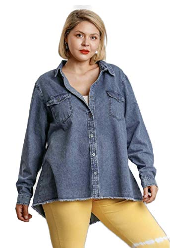 Umgee Women's Denim Shacket Shirt Jacket