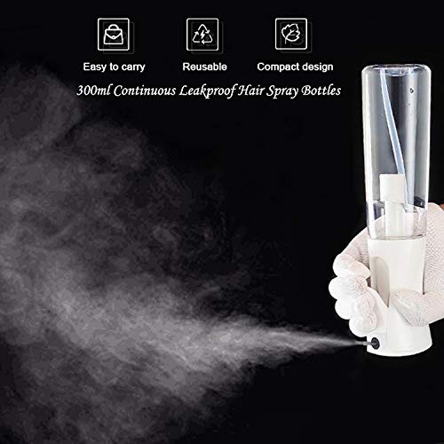 Cosywell Hair Spray Bottle Empty Plastic Trigger Spray Bottle Refillable Fine Mist Sprayer Bottle 2 Pack 10oz /300ml for Hair Styling, Cleaning, Garden Continuous Water Mister (Clear+Clear)
