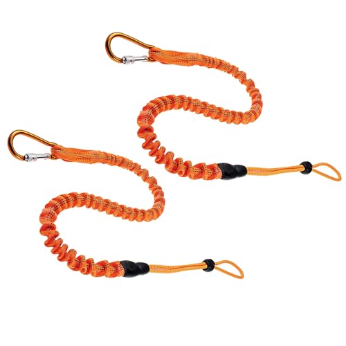 blispring 2 Stück Nylon-Werkzeug-Lanyard-Seil mit Federschraubverschluss-Karabiner, funktionierendes Sicherheitsseil mit Absturzsicherung, Werkzeug-Tether-Lanyard