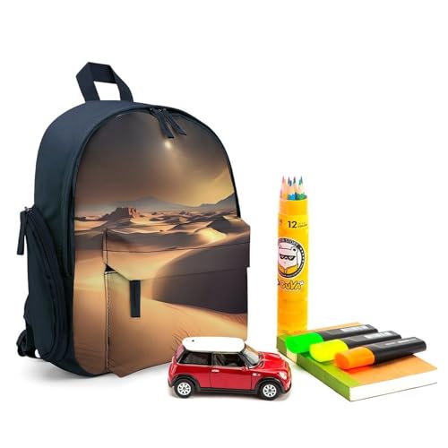 Sahara Desert Backpack for Men Women, Durable Small Bookbag Lightweight Daypack for Travel, Hiking, Blue-style3