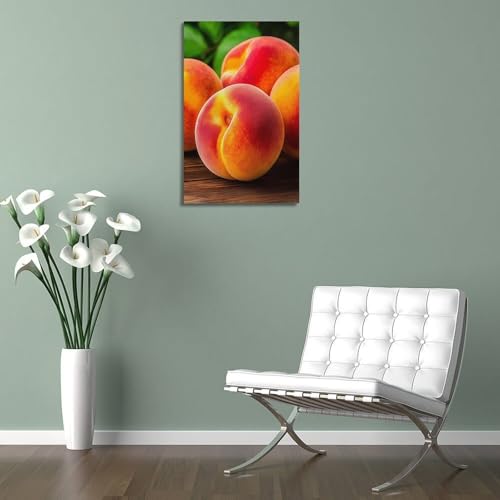 Poster pêches mûres tenture murale moderne 40x60 cm tableau suspendu