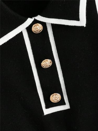 Verdusa Women's Button Down Old Money Striped Sleeveless Sweater Vest Collar Knit Top4