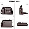 FANDARE Retro Briefcase Men Messenger Bag PU Leather Handbag Laptop Tote Bag fit 12.9 inch Laptop Large Shoulder Bag for Work Professional Business Office College Travel Satchel Crossbody Bag Brown #5