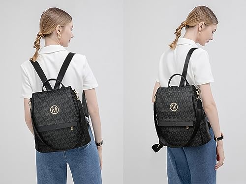 Mkp Collection Mkp Women Fashion Backpack Purse Multi Pockets Signature Anti-Theft Rucksack Travel Ladies Shoulder Bag Handbag 2Pcs thumb #1
