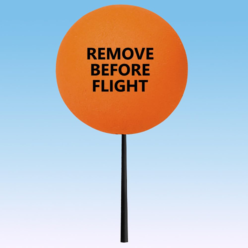 Coolballs® Plain Orange Foam Static Wick Cover Protector Balls for Jet Aviation Airline Airplanes (Printed Remove Before Flight) (1.75
