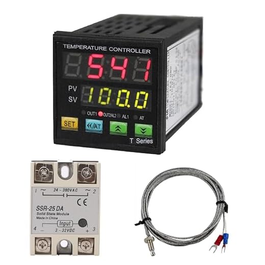 PID Temperature Controller Meter Indicator, Jaybva Digital Programmable Universal Thermostat Fahrenheit and C Display SSR and Alarm Output 25A Solid State Relay Thermocouple Probe Included