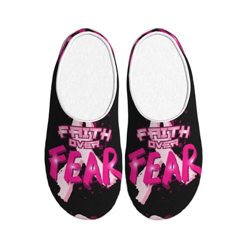 Breast Cancer Awareness Adult Cotton Slippers Home House Indoor Shoes