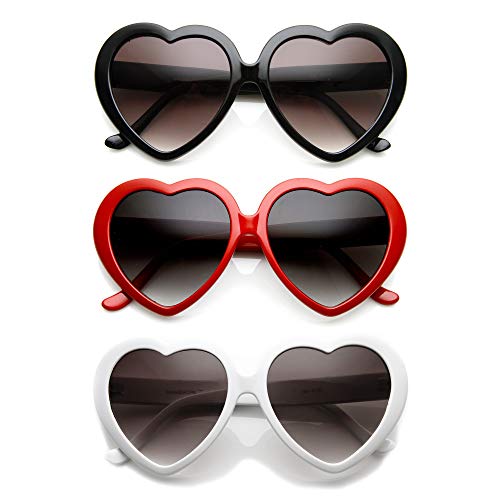 Image of zeroUV Oversized Heart Shaped Sunglasses UV400 Cute Trendy Love Fashion Eyewear for Women 52mm