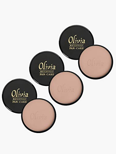 Image of Olivia 100% Waterproof Pan Cake Light Egyptian Makeup Concealer 25G, Shade No.919 - Pack Of 3, Matte, Cream