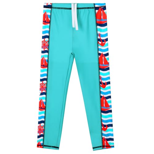 Image of TFJH E Boys Rash Guard Swim Set UPF 50+ Long Sleeve 2 Piece with Pants for Beach 3-14Y