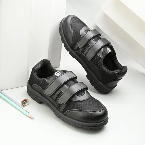 Image of Centrino Unisex-Child Uniform Dress Shoe| School Shoes | Soft Cushioned Memory Foam Heel Pad Support | Anti Bacterial Insole | Kid's | Boy's | Girl's | Children |Uniform Shoes | Lightweight | Velcro |Easy Wear & Care| Formal Shoes | Non-Marking Sole | Padded Textured Heel Grip Lining | Breathable | All Day Comfort (8124)