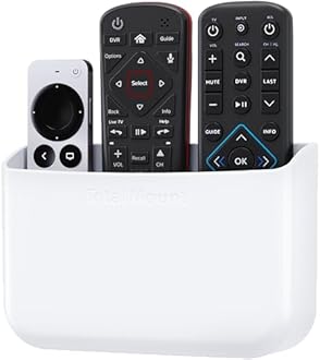 TotalMount Hole-Free Remote Holder – Eliminates Need to Drill Holes in Your Wall (Premium White Holder for 2 or 3 Remotes)