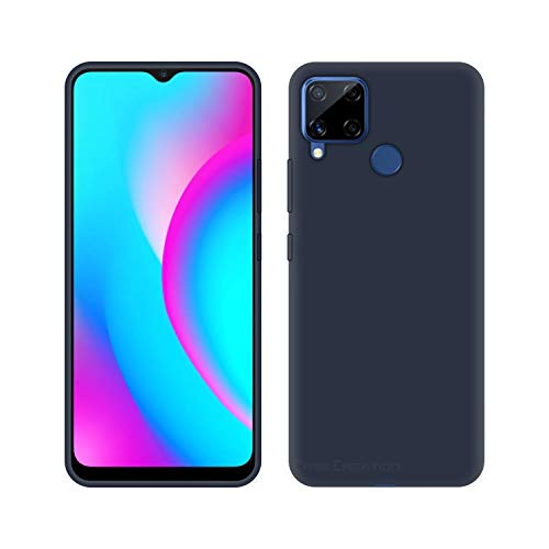 Image of Case Creation Luxurious OG Series for Realme Narzo 30A Case Cover,Anti-Dirty Slim Case Frosted Matte Cute Candy TPU Raised Bezel (Splash of Color) Back Cover for Realme Narzo 30A -Navy Electric Blue
