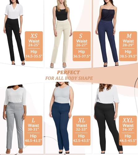 Hybrid & Company Women’s Straight Leg Pull On Pants – Ultra Stretch Ponte – Office & Casual Wear4