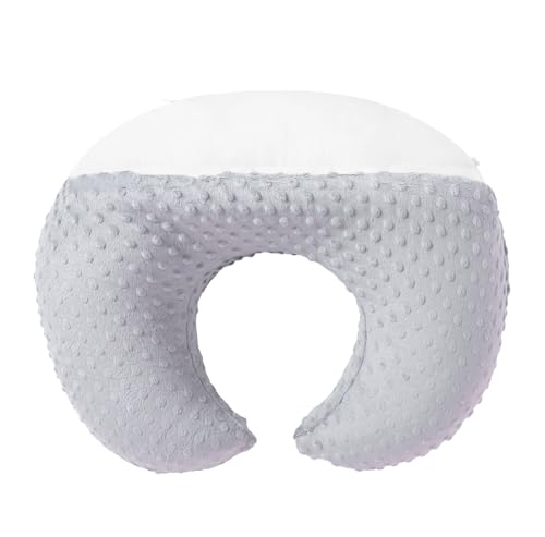NIVAVA BABY Nursing Pillow and Positioner for Breastfeeding, Ultra Soft Baby Breastfeeding Pillows for More Support for Mom and Baby, with Premium Removable Cover (Glacier Gray)