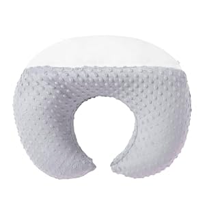 Nursing Pillow and Positioner for Breastfeeding, Ultra Soft Baby Breastfeeding Pillows for More Support for Mom and Baby, with Premium Removable Cover (Glacier Gray)