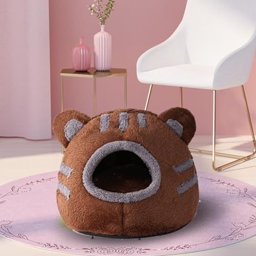 Katzenhöhle, Haustierhaus, Welpe, Nesting Cave, 32, 6 x 32, 8 cm Bear- Kopf- Design, Indoor Cat Shelter, Pet Furniture, Living Room, Bedroom Rest, Soft Sleep Space-5