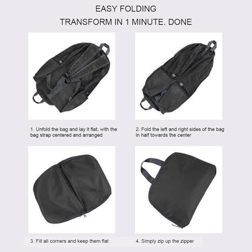 Mochila negra 20L para senderismo ligera y plegable miniatura 6
