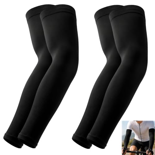 Xotectrix 2 Paires Manchette Bras Sport Unisexe,protection Bras UV, Couvre Tatouage Basketball Tennis Course, Bord Couture Plat Elastique Sans LaTeX,noir – vue 7