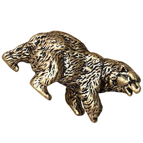 HOMOCONO デスクトップ用真鍮製クマの置物 繊細な装飾的なフィギュア 卓上彫刻 製動物像 室内インテリアディスプレイ オブジェ
