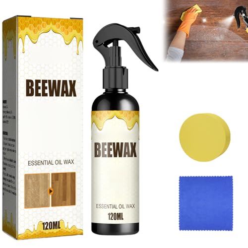 Bienenwachs Möbelpolitur,Möbelpolitur,Möbelpflege Spray,Holz-Pflege für Holz-Möbel,Reinigung und Pflege für Möbel und Holzoberflächen,120ml mit Schwamm