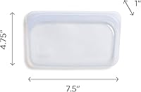 Vista 5 de Stasher Bolsa de Silicona Premium Reutilizable para Almacenamiento de Alimentos y Snacks, Aqua, Apta para Microondas, Sous Vide, Lavavajillas, Horno