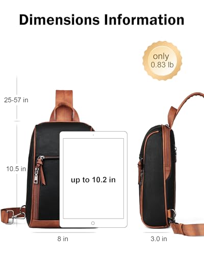 FADEON Sling Bag for Women Crossbody Purse Sling Bags, Designer Sling Purses Medium Travel Multi-Pocket Sling Backpack3