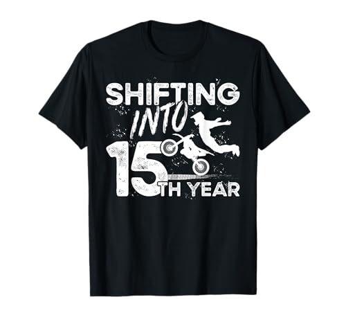15th Dirt Bike Birthday Fifteen Year Old Dirt Biker T-Shirt