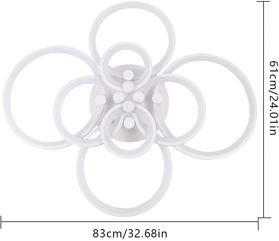 Plafond light led dimmable design anneaux acrylique lustre moderne salon - 4