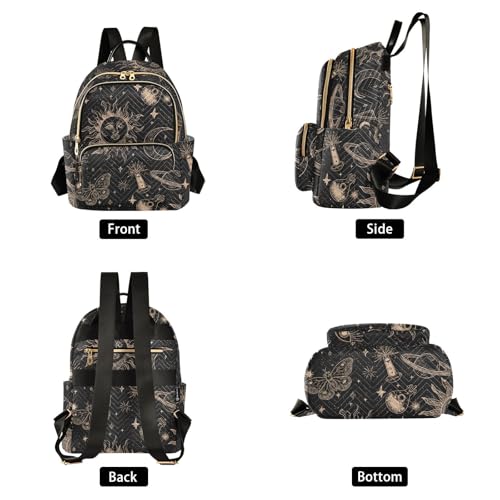 Image of ALAZA Sun Moon Stars Witchy Mini Backpack Purse for Women Travel Bag Fashion Daypack Back Pack Shoulder Bag