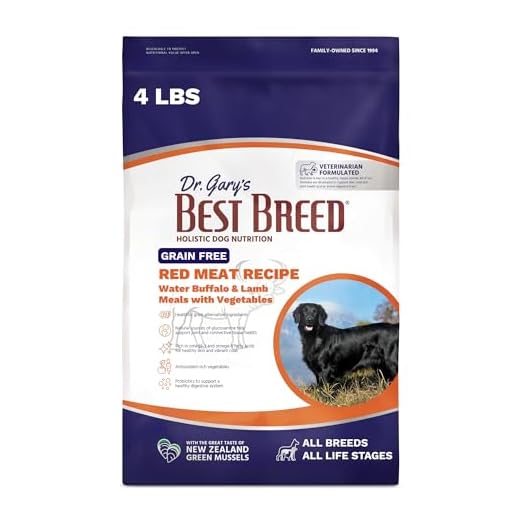 Best Breed Dr. Gary's Grain Free Red Meat Recipe Slow-Cooked in USA [Natural Dry Dog Food for All Breeds and Sizes] - 4lbs., Dark Brown