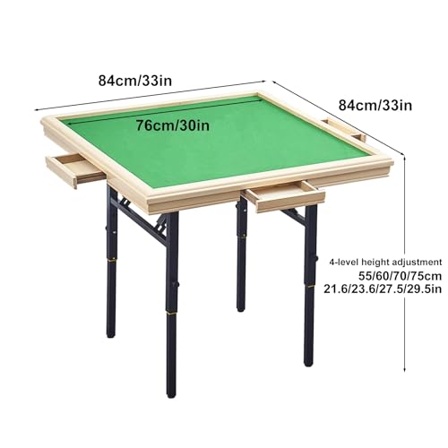Tavolo da gioco pieghevole con altezza regolabile e cassetti portaoggetti, perfetto per Mahjong, Domino e giochi di carte