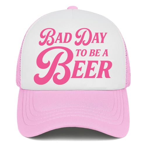 Bad Day to Be A Beer Trucker Hat for Women Hot Pink Funny Gag Trucker Hat for Men Girls