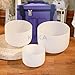 KVKA 12''C 10''E 8''G Set of 3pcs Chakra Frosted Quartz Crystal Singing Bowls Set 8-12 inch with Carrying Case -for Yoga Sound Healing
