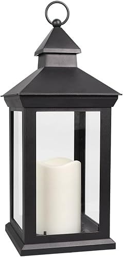 Miniatura 7 de Bright Zeal Paquete de 2 faroles de vela de 14 pulgadas para exteriores, impermeables, luces decorativas con temporizador, faroles LED decorativos