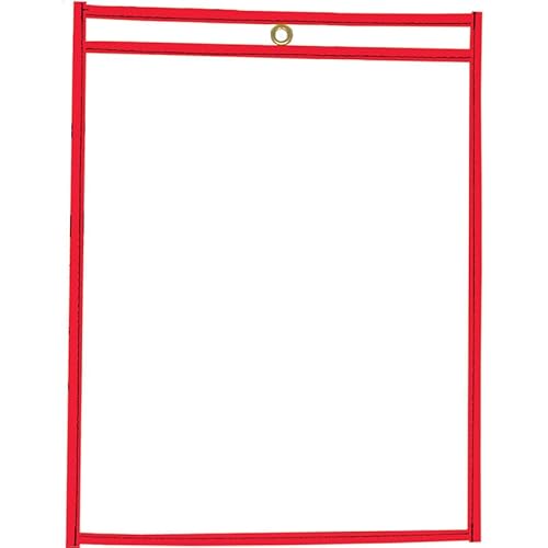 15 Pack, Red Auto Body Repair Plastic Order Holders, 9" x 12" - Durable 6 mil Plastic, Ideal for Protecting Repair Order Forms & Classifying Jobs