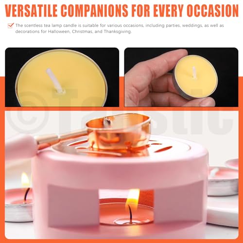Tanstic 70Pcs Tea Lights Candles, 7 Colors Tealight Candles Aluminum Cup, Tea Cup Candle Bulk, Smokeless Dripless Unscented Candle for Weddings, Wax Melt, Home Decorations