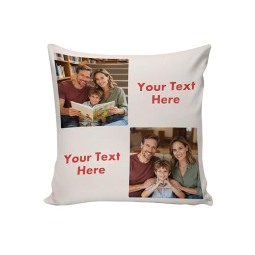 Custom4U Custom Pillow with Picture & Text Two-Sides Customized Photo Pillowcase Personalized Pillowcover Hoom Decor Love Gifts for Christmas Annivers