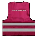 Ansprechpartner - Anlaufstelle Warnweste BZW. Signalweste mit reflektierendem Aufdruck - Größe L/XL, Magenta