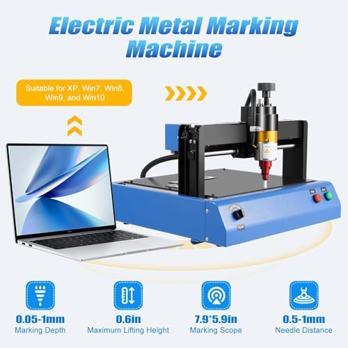Máquina eléctrica de marcado de metales para joyería y grabado de plástico, 400 W, 50 mm/s, para placas de identificación industriales, placas para perros y tarjetas de identificación de acero.