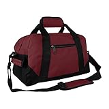 DALIX 14' Small Duffle Bag Two Toned Gym Travel Bag (Maroon)