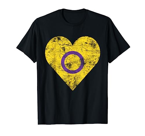 Intersex Pride Flagge Vintage Intersex Herz Flagge T-Shirt