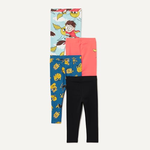 Image of Amazon Essentials Girls' Cotton Stretch Leggings, Multipacks